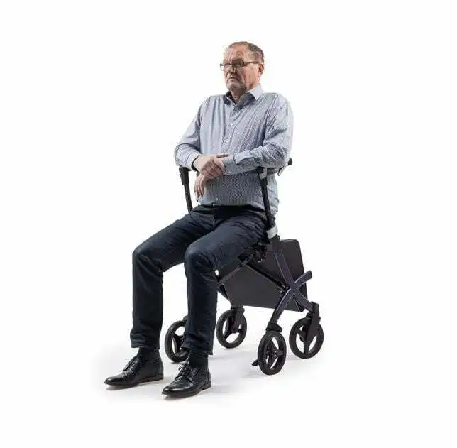Rollz Flex² Indkøbsrollator med taske - Matt Black Rollz Flex² Indkøbsrollator med taske - Matt Black
