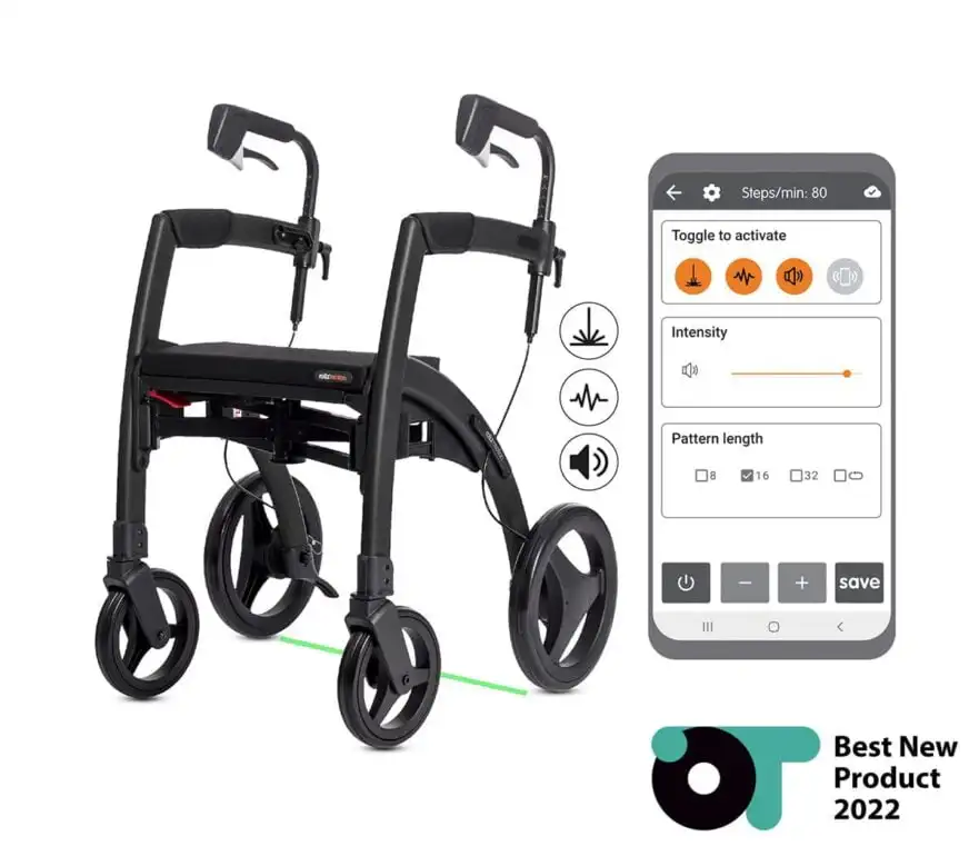 Rollz Motion Rhythm Parkinson Rollator og transportstol med impulser