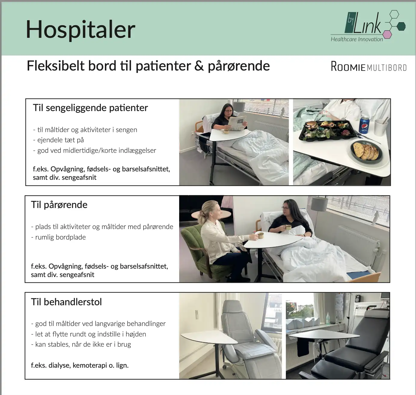 Roomie på hospitaler patienter og pårørende